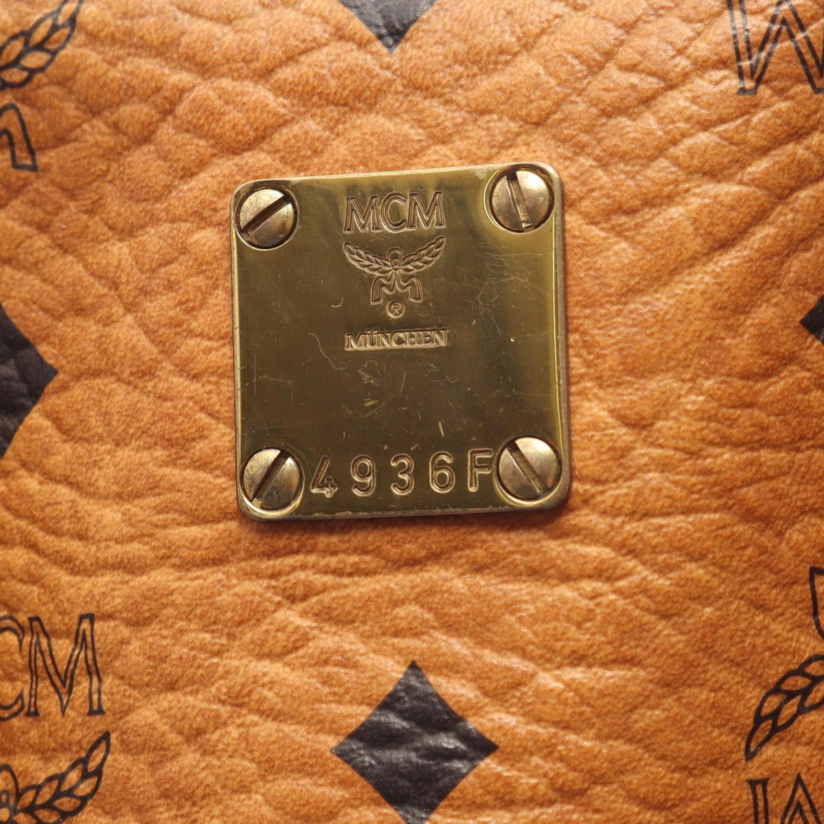 Preloved MCM Visetos 2WAY Handbag Brown PVC coated canvas×leather 2120300063951