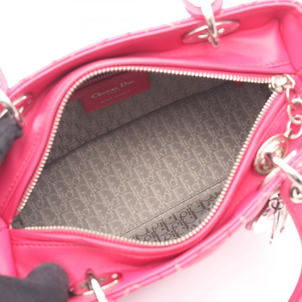 Preloved Dior LADY DIOR Christian Dior Cannage 2WAY Handbag Pink leather 2101219861982
