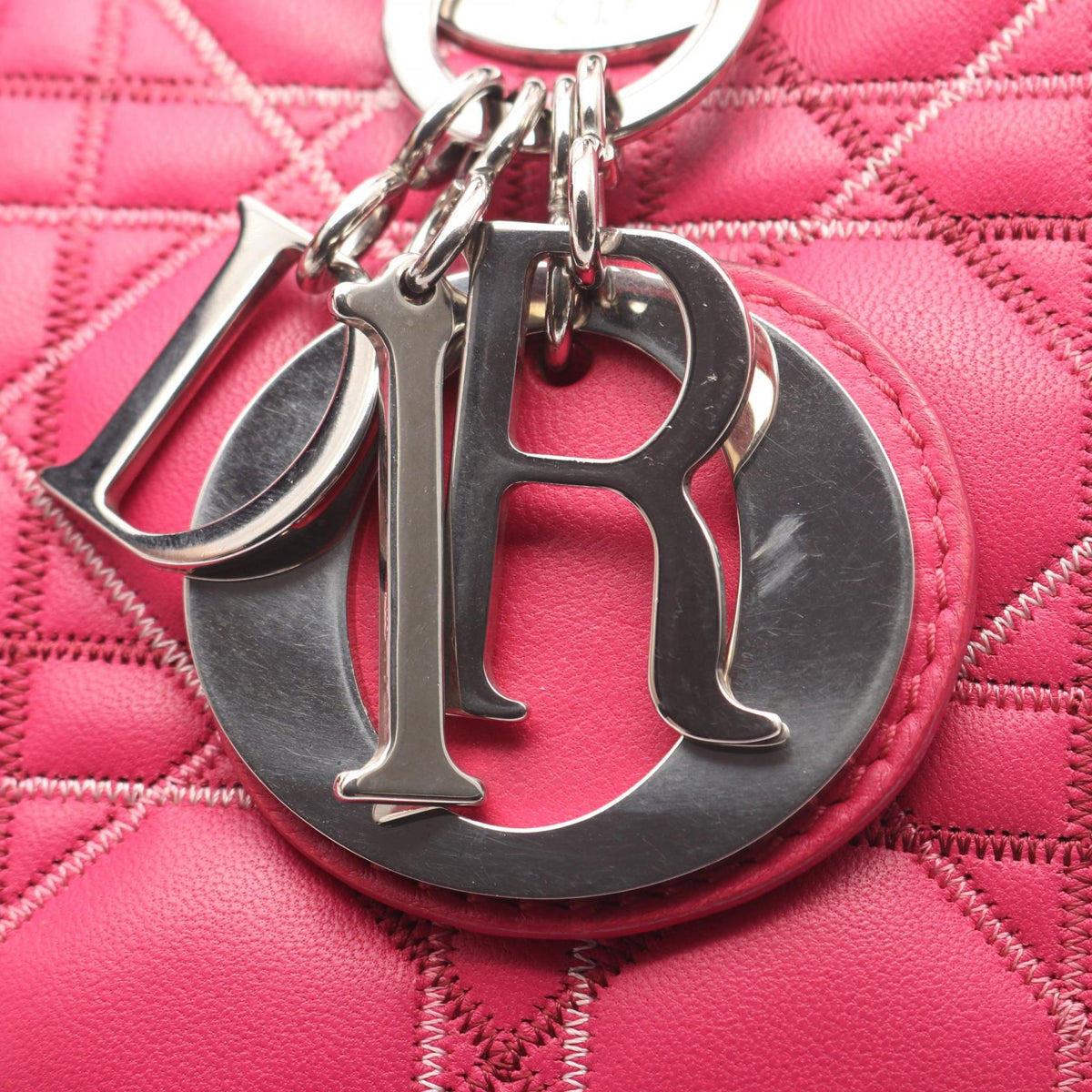 Preloved Dior LADY DIOR Christian Dior Cannage 2WAY Handbag Pink leather 2101219861982