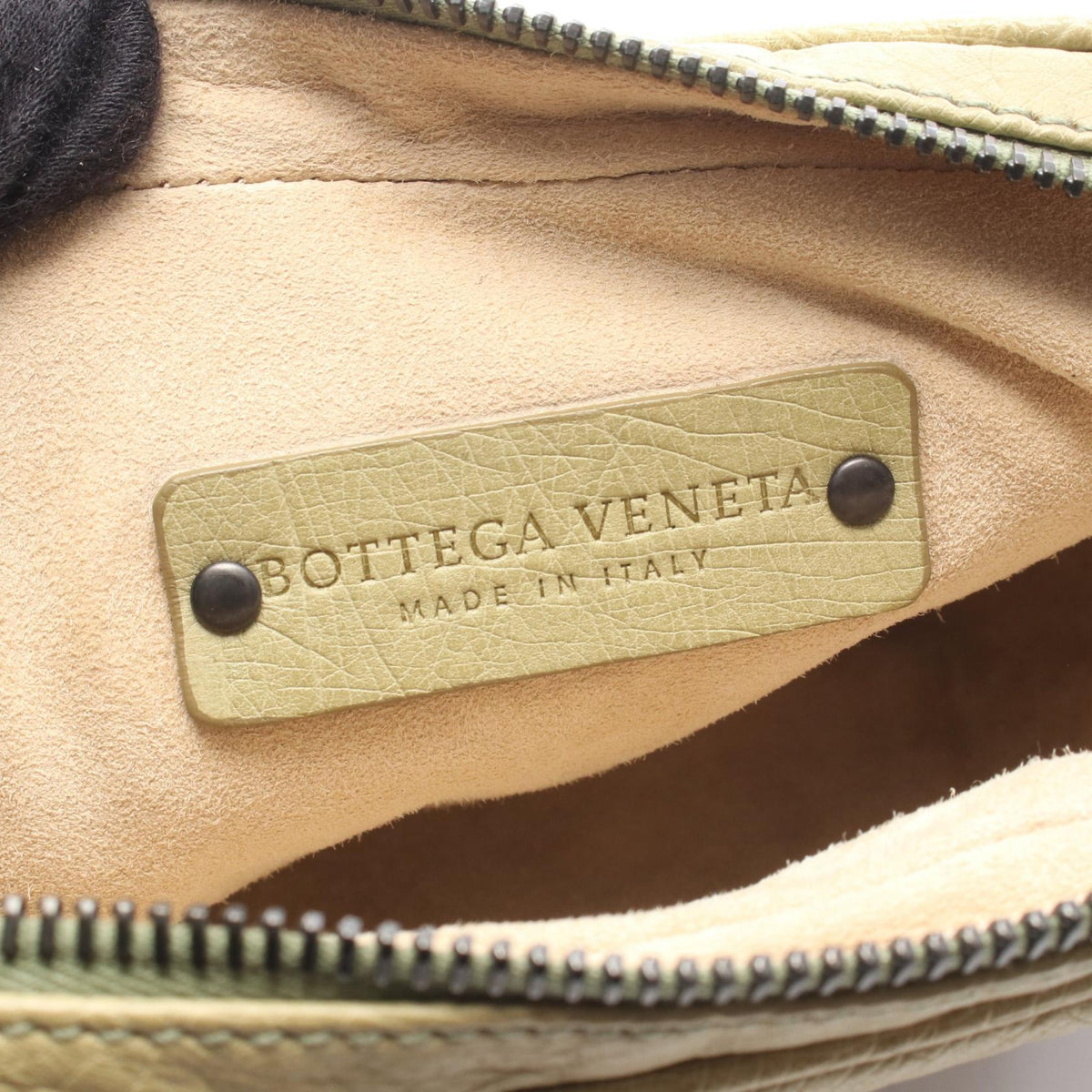 Preloved BOTTEGA VENETA Intrecciato Shoulder Bag Green leather 2101219856179