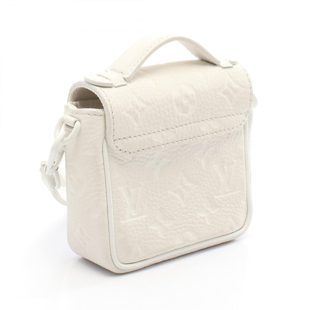 Preloved LOUIS VUITTON Pico S-Lock Taurillon Clemence Monogram White Handbag M83163 2101219373669