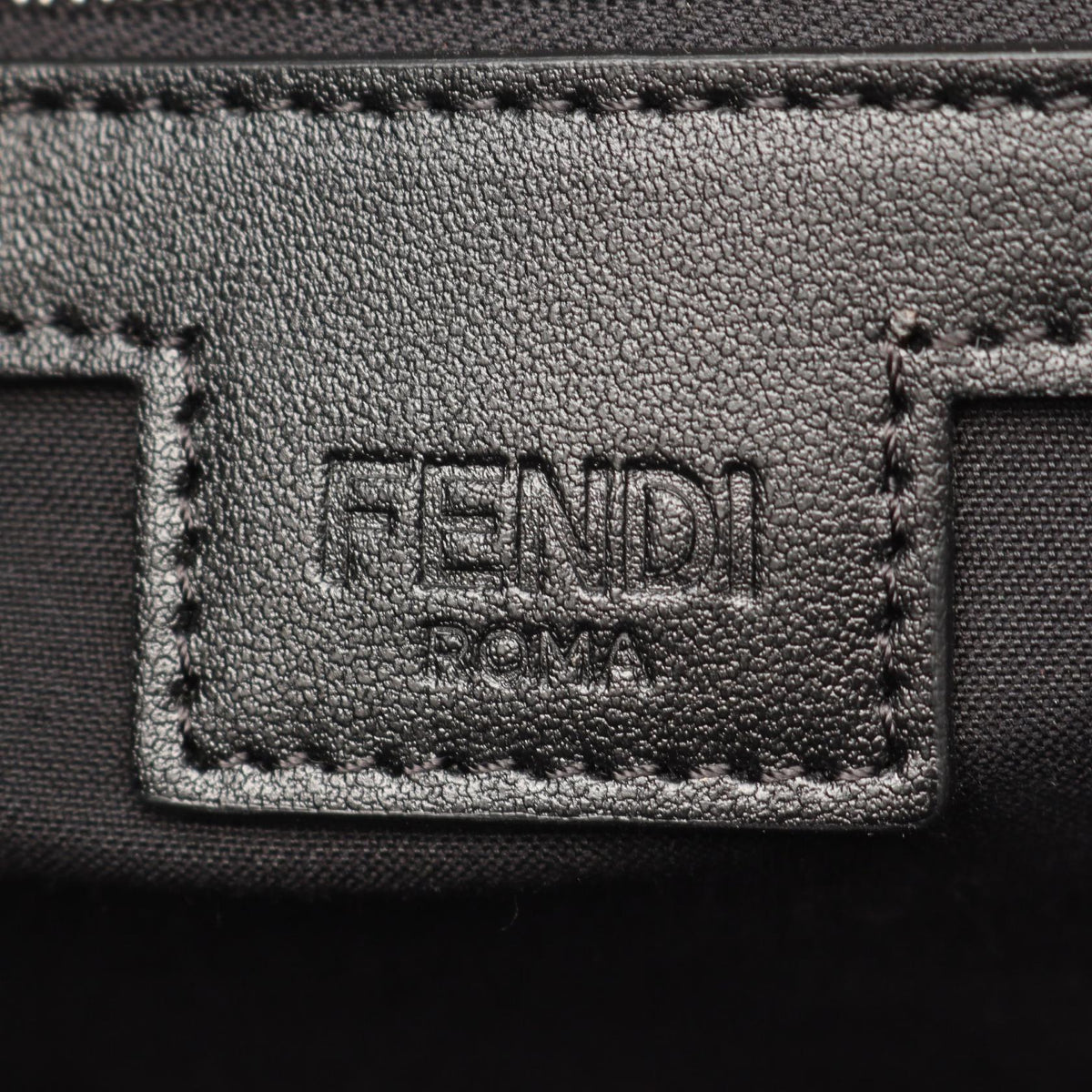 Preloved FENDI FF jacquard Tote Bag Black/Gray canvas×leather 7VA390 2101219370200