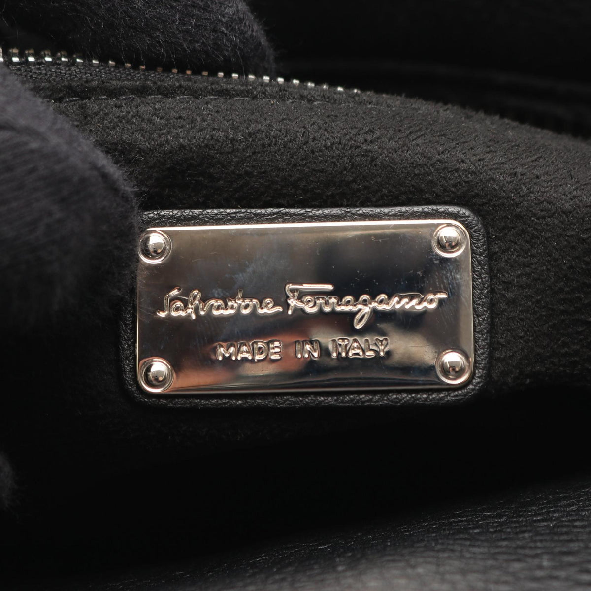 Preloved Salvatore Ferragamo Gancini Handbag Black leather 2101219304991