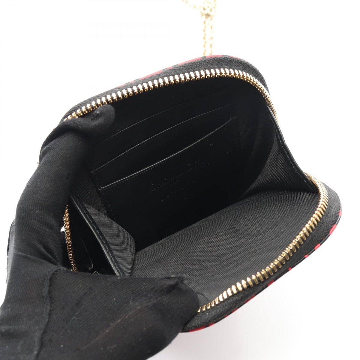 Preloved Dior LADY DIOR Christian Dior Phone Holder Handbag Pink/Black leather 2101219298610