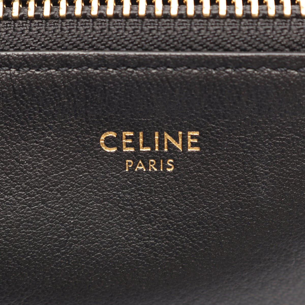 Preloved CELINE TRIO LARGE Shoulder Bag Black leather 2118900074934