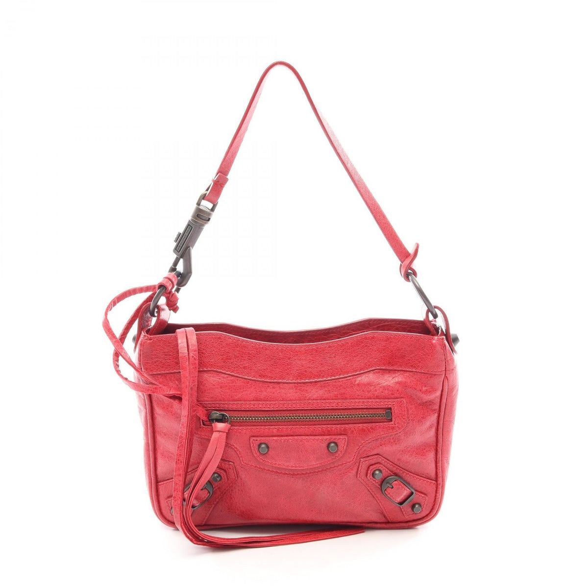 Preloved BALENCIAGA The Hip Handbag Red leather 2101220183912