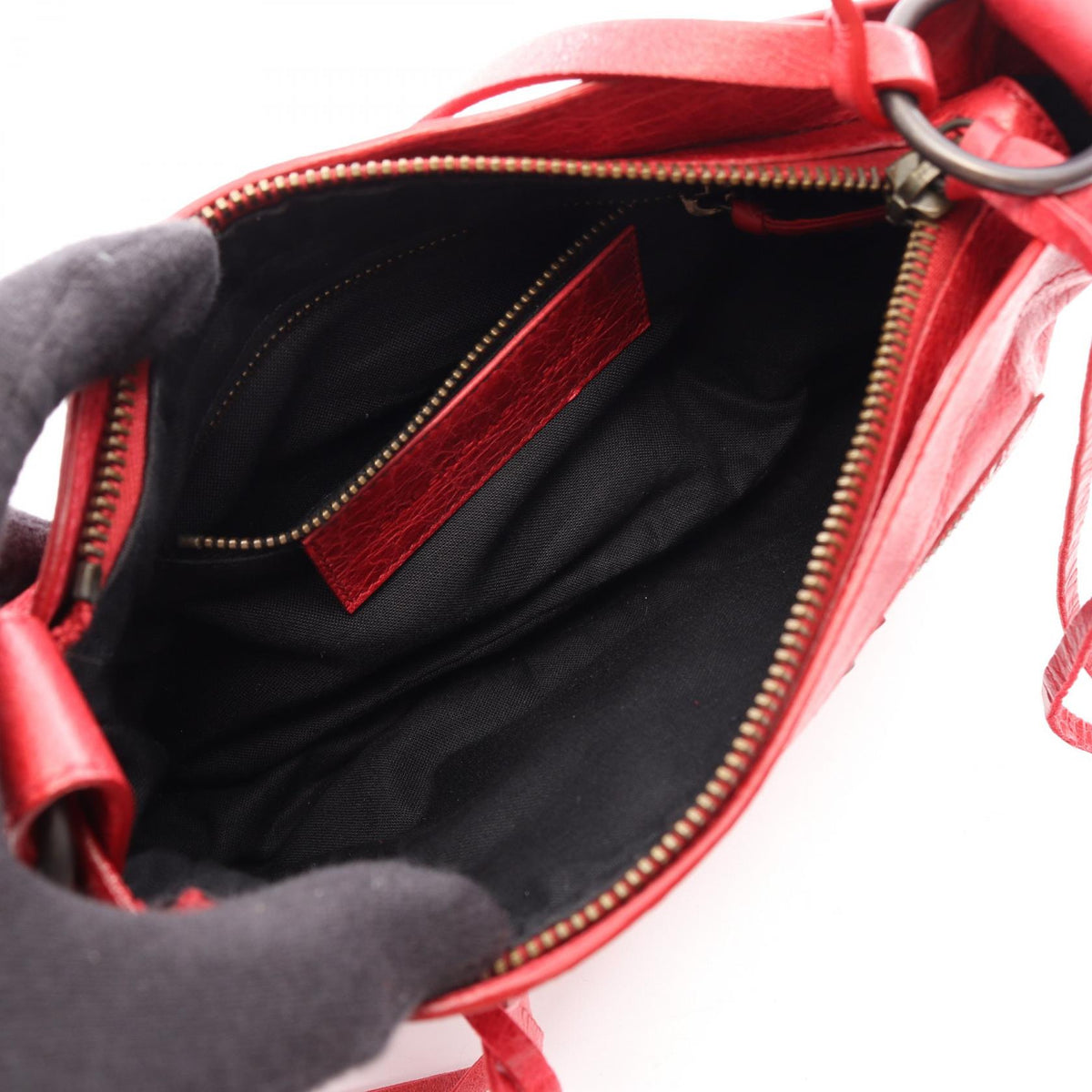 Preloved BALENCIAGA The Hip Handbag Red leather 2101220183912