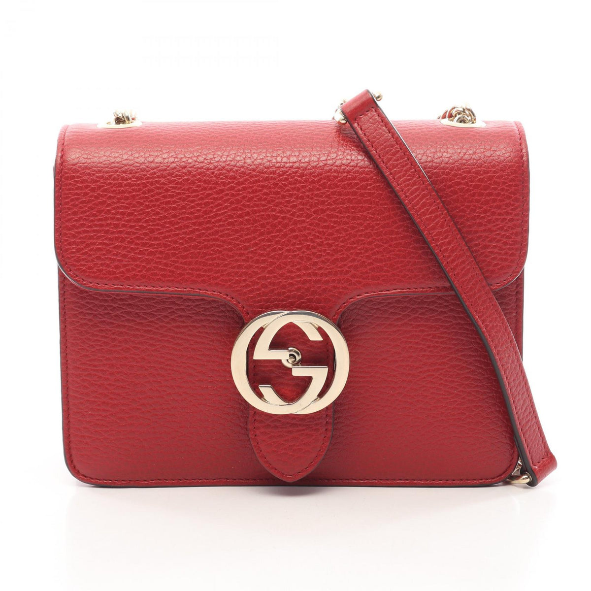 Preloved GUCCI Interlocking G Shoulder Bag Red leather 510304 2101220221713