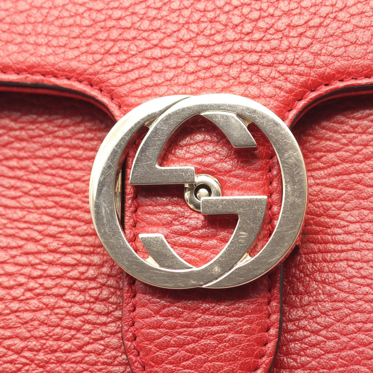 Preloved GUCCI Interlocking G Shoulder Bag Red leather 510304 2101220221713