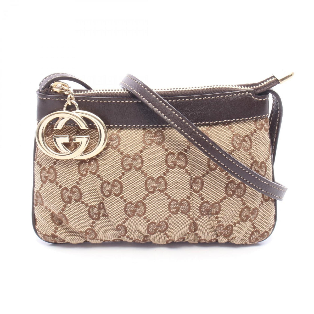 Preloved GUCCI Interlocking G GG Canvas Mini Shoulder Bag Beige/Brown canvas×leather 212216 2101220150532