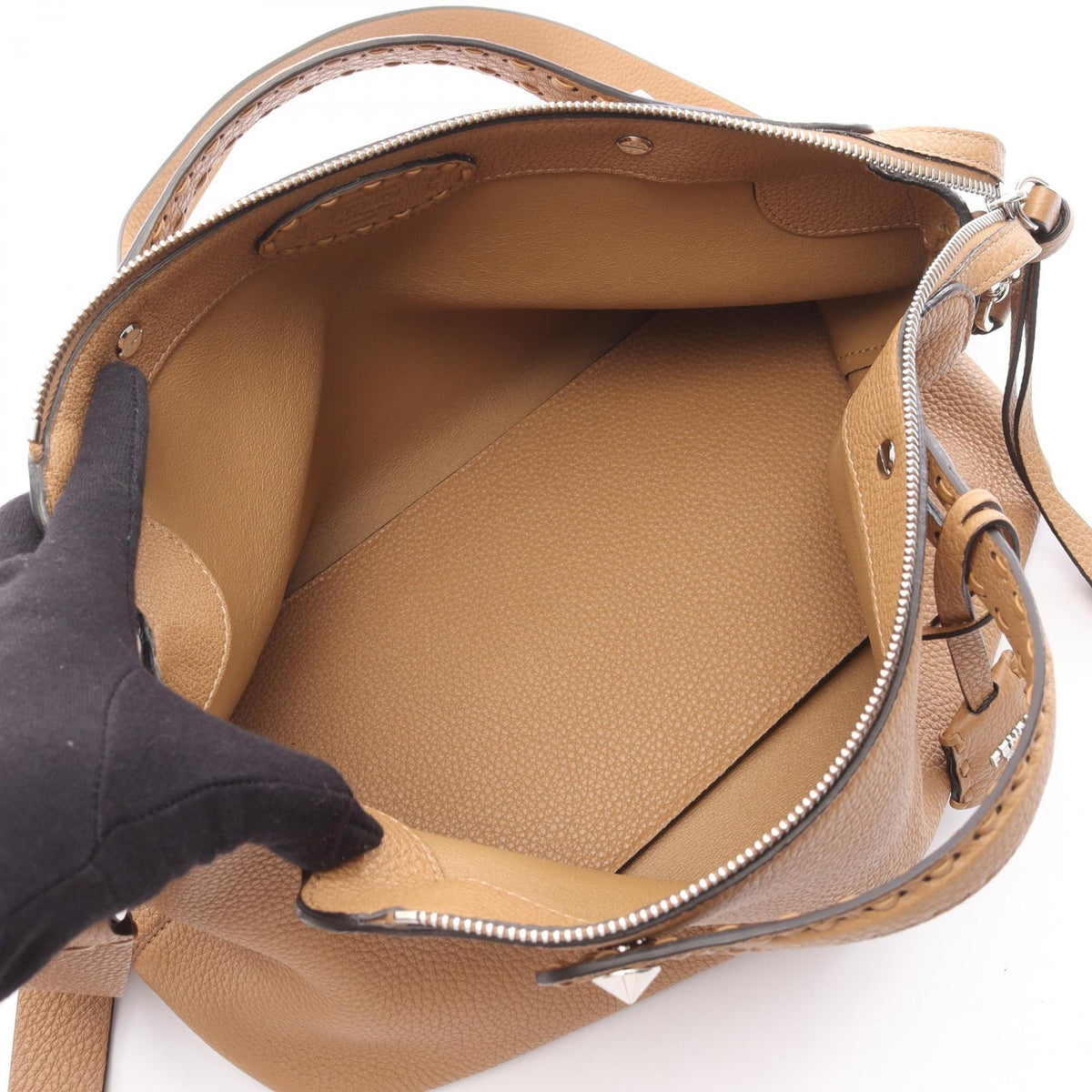 Preloved FENDI By the Way Selleria Large Handbag Brown leather 8BL156ASU2F0EMR 2104102479042