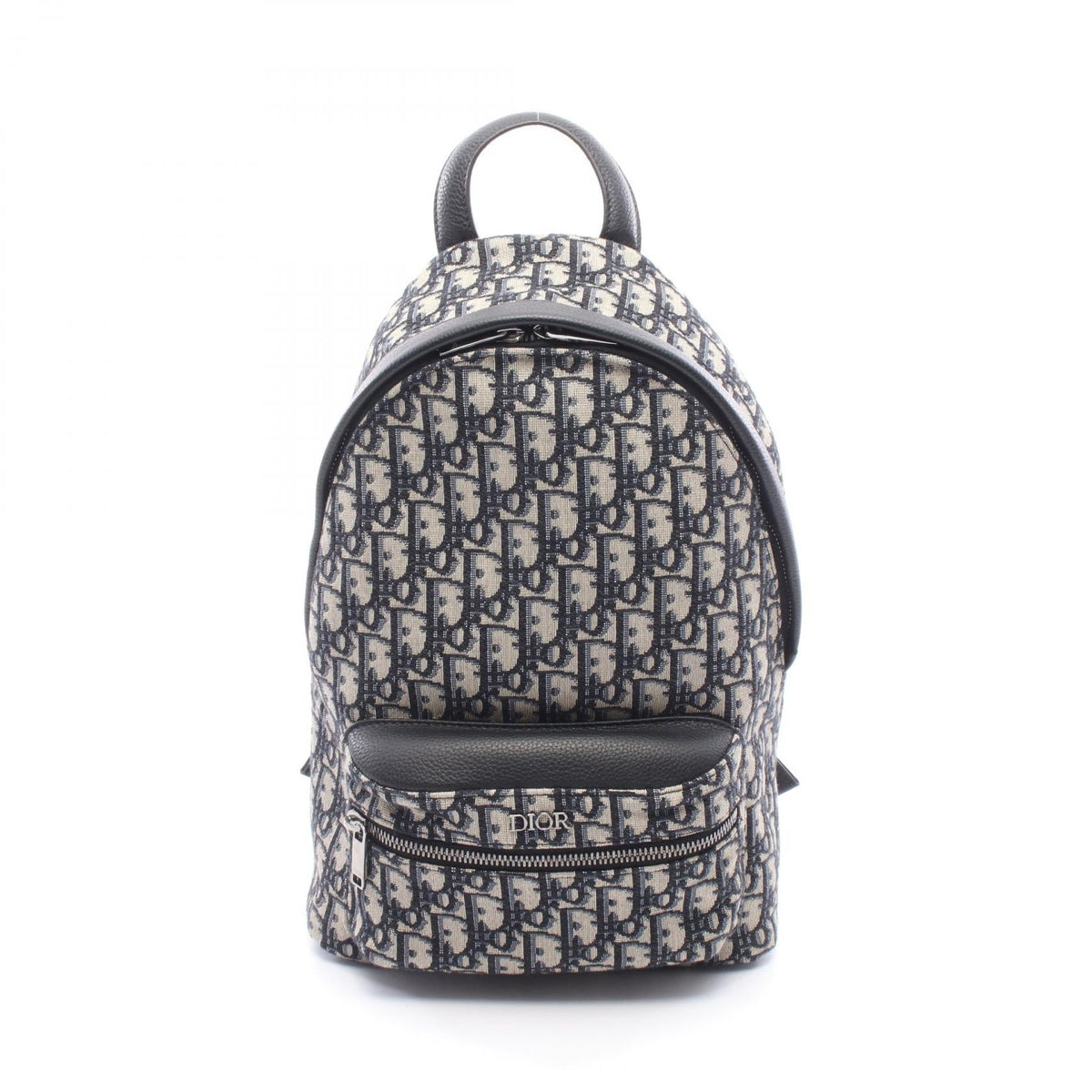 Preloved Dior RIDER Oblique Kids Rucksack Backpack Navy/Beige/Black canvas×leather 11087847 2101219533933