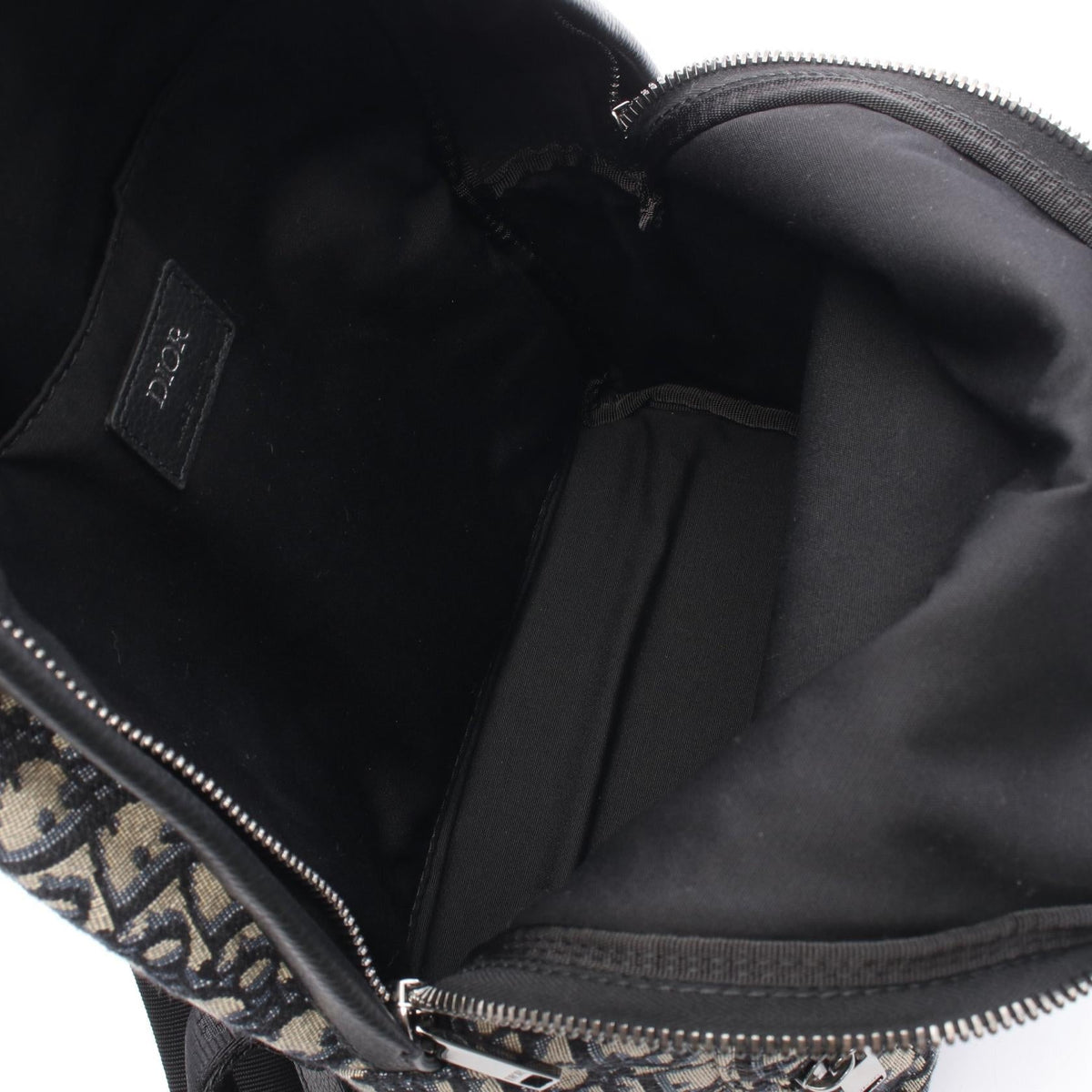 Preloved Dior RIDER Oblique Kids Rucksack Backpack Navy/Beige/Black canvas×leather 11087847 2101219533933