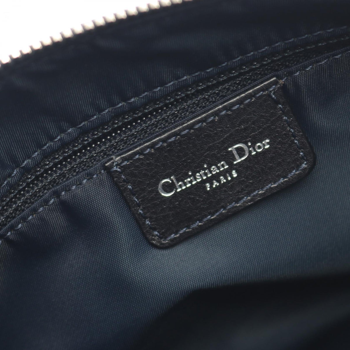 Preloved Dior Flightline trotter Tote Bag Navy/Black/Orange denim×leather 2101219359434