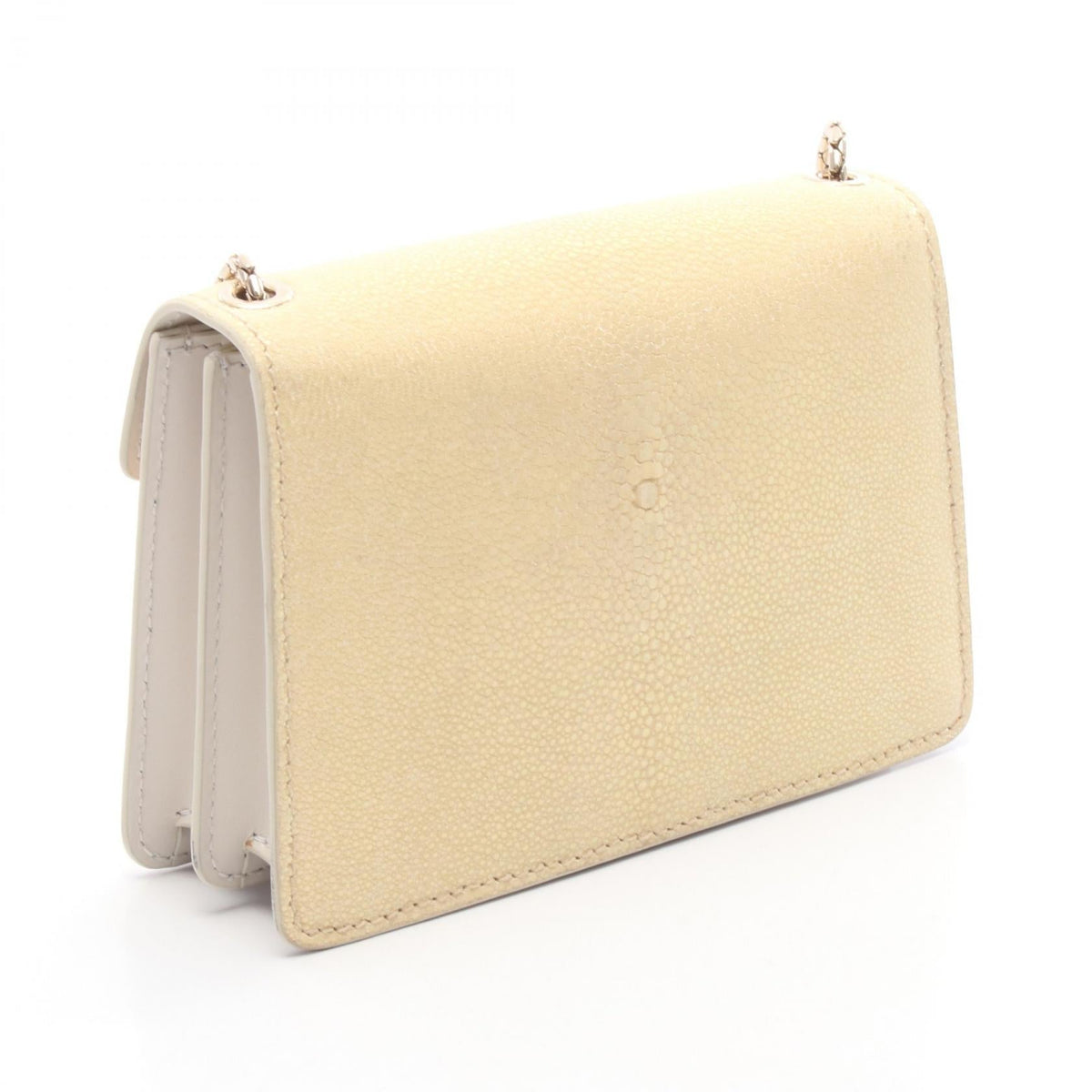 Preloved BVLGARI Serpenti Forever Shoulder Bag Beige/White leather×Garousa 2101219357997