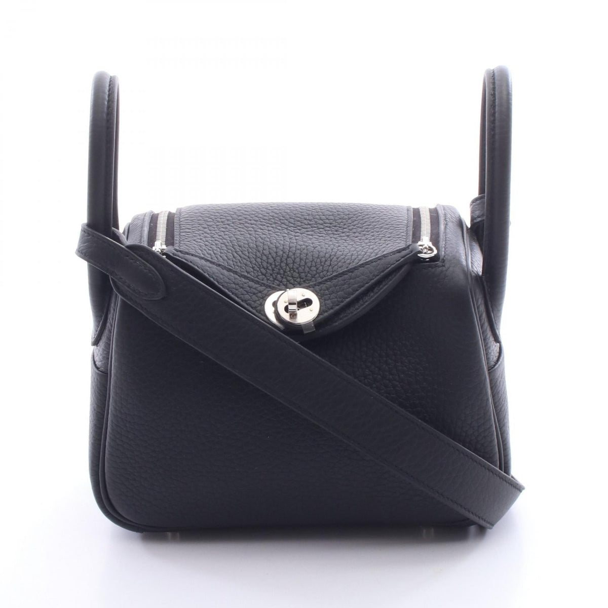 Preloved HERMES Lindy Mini Shoulder Bag Black Taurillon Clemence Other×Taurillon Clemence 2106800650594