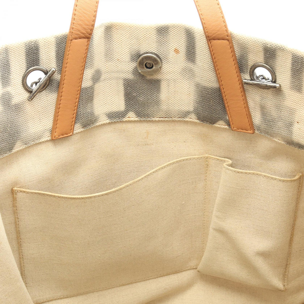Preloved CHANEL Beige/Brown COCO Mark canvas×leather 2101219297378