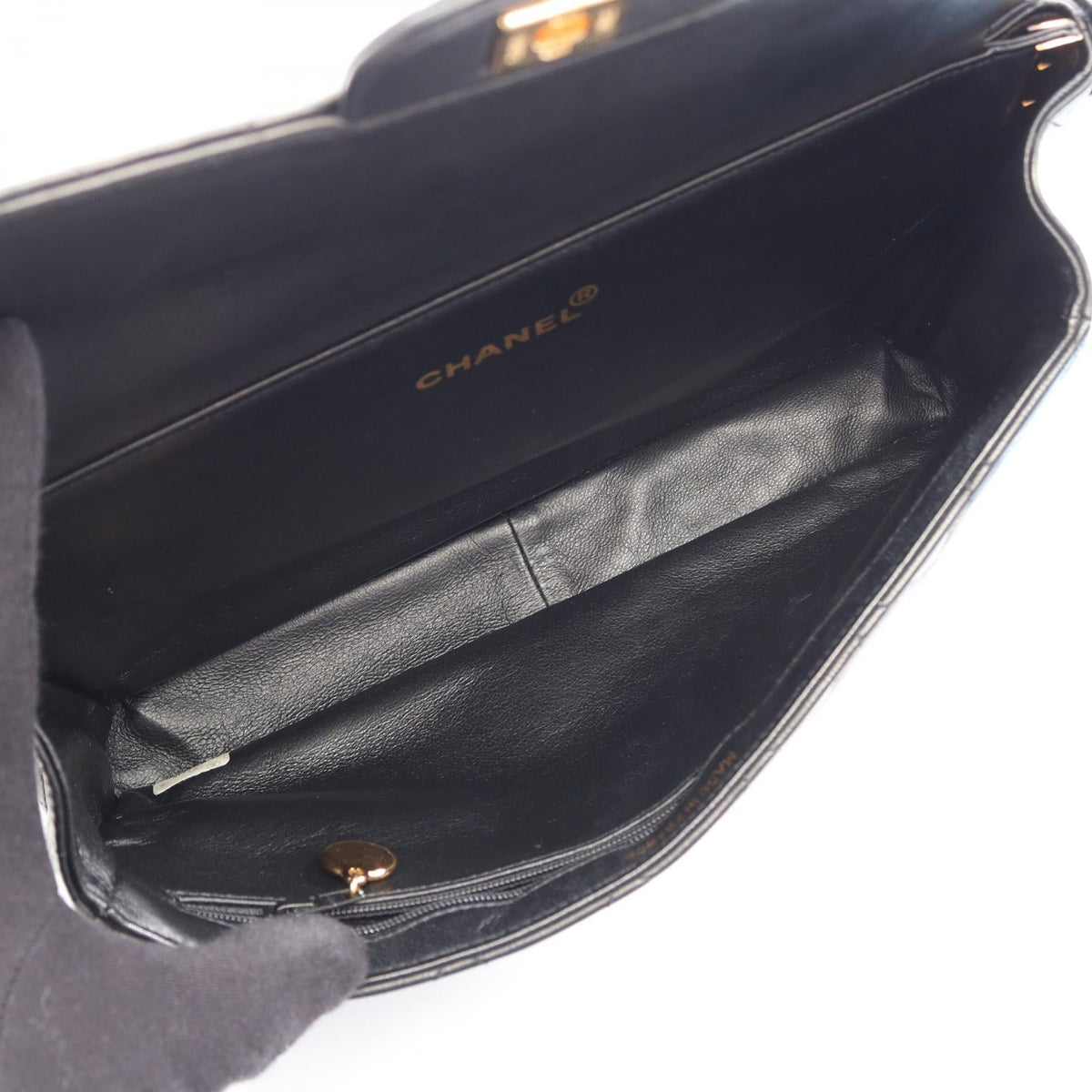 Preloved CHANEL Black Matelasse W Face Lambskin (sheep leather) 2101220182885