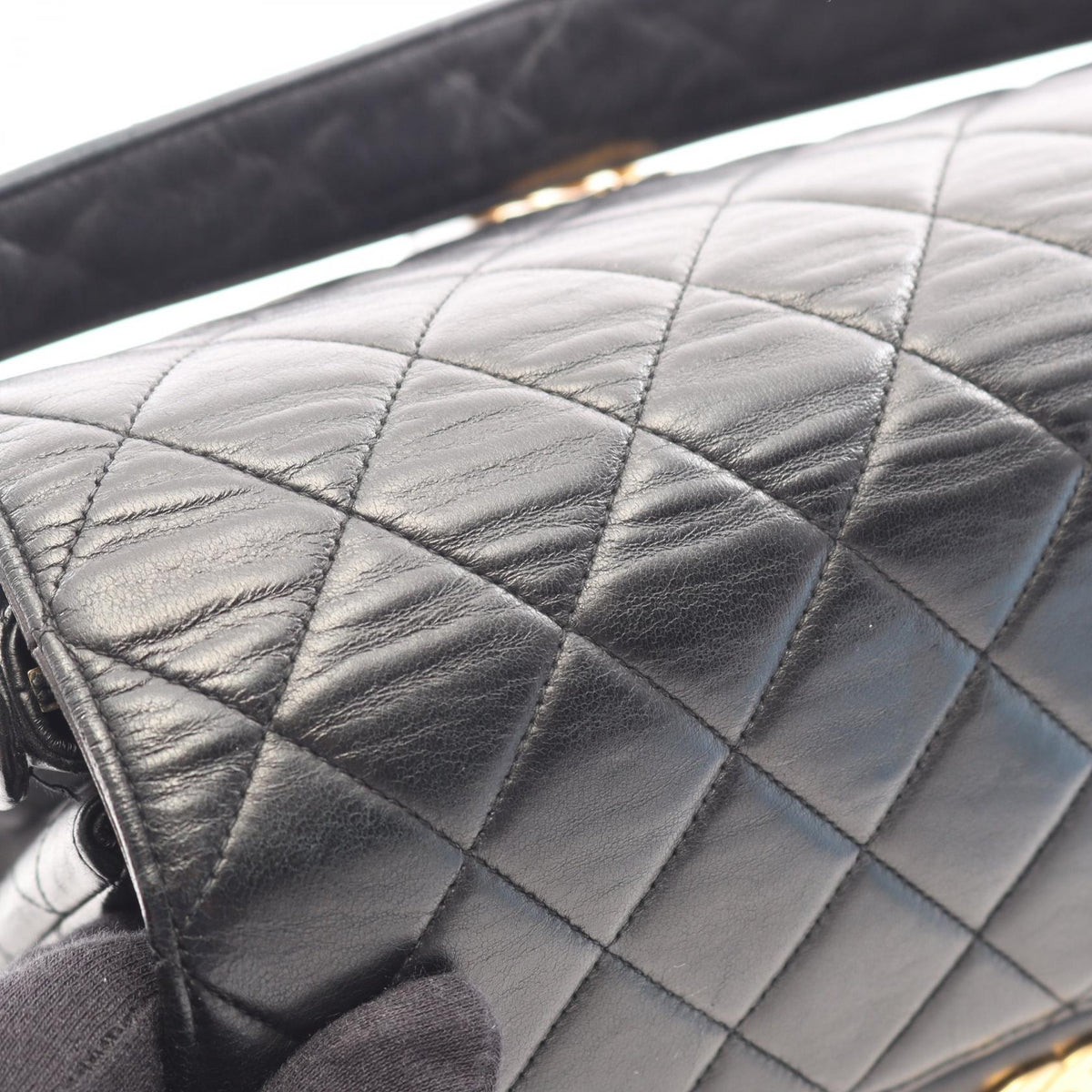 Preloved CHANEL Black Matelasse W Face Lambskin (sheep leather) 2101220182885