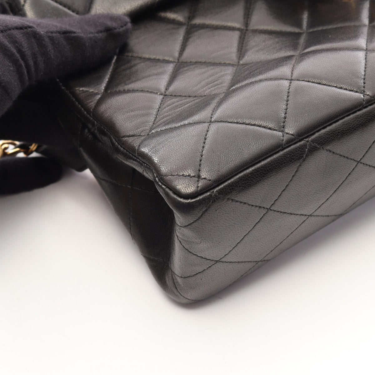 Preloved CHANEL Black Matelasse Chain Lambskin (sheep leather) 2101220182878