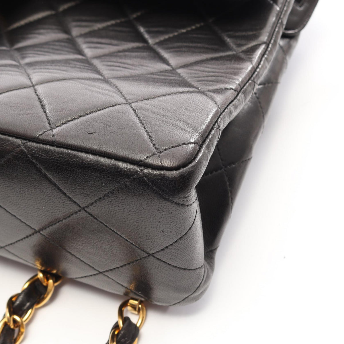 Preloved CHANEL Black Matelasse Chain Lambskin (sheep leather) 2101220182878