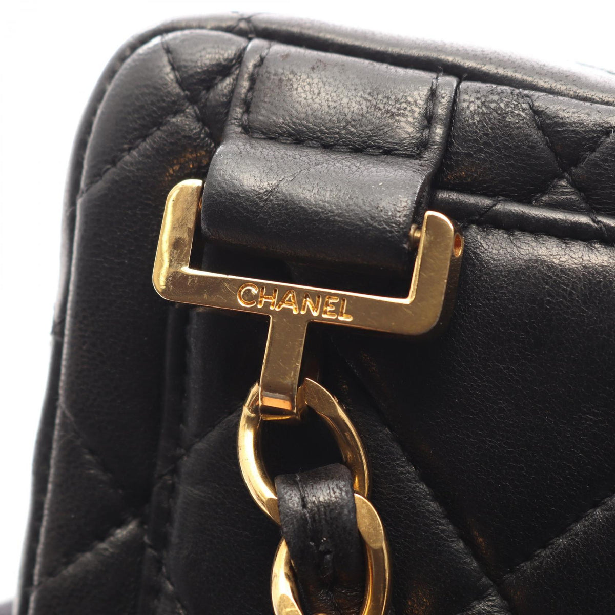 Preloved CHANEL Black Matelasse Chain Lambskin (sheep leather) 2101220182878