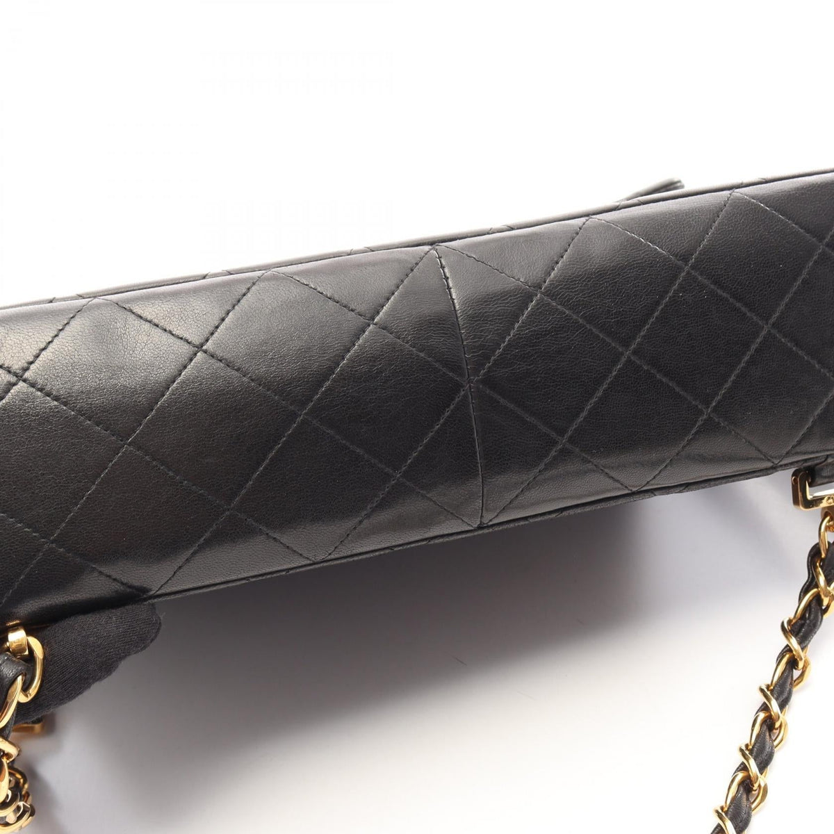 Preloved CHANEL Black Matelasse Chain Lambskin (sheep leather) 2101220182878