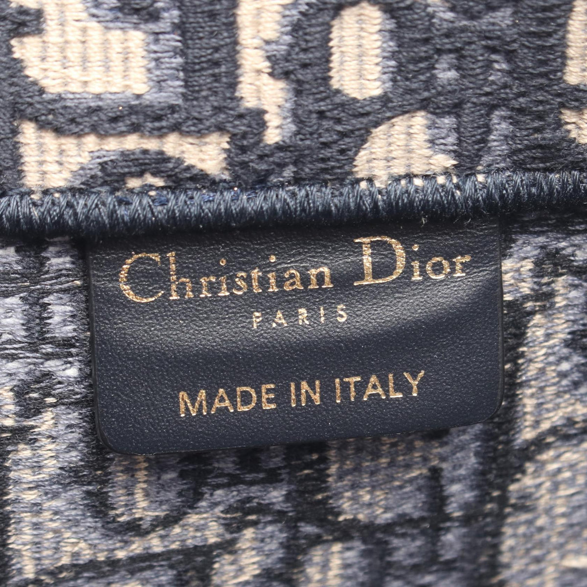 Preloved Christian Dior BOOK TOTE Medium Tote Bag Navy/Beige canvas 2106800650822