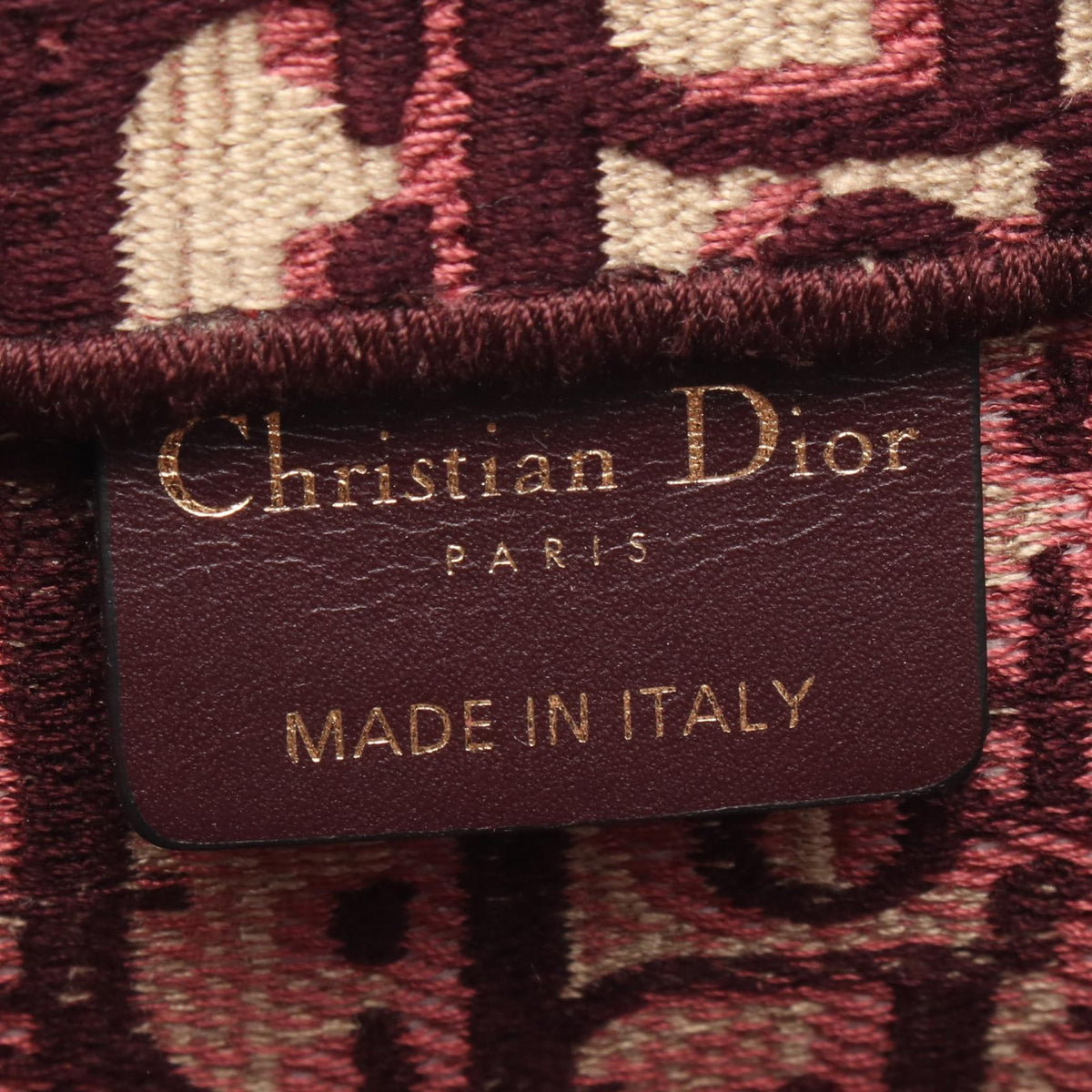 Preloved Christian Dior BOOK TOTE Large Tote Bag Bordeaux/Beige canvas 2106800650815
