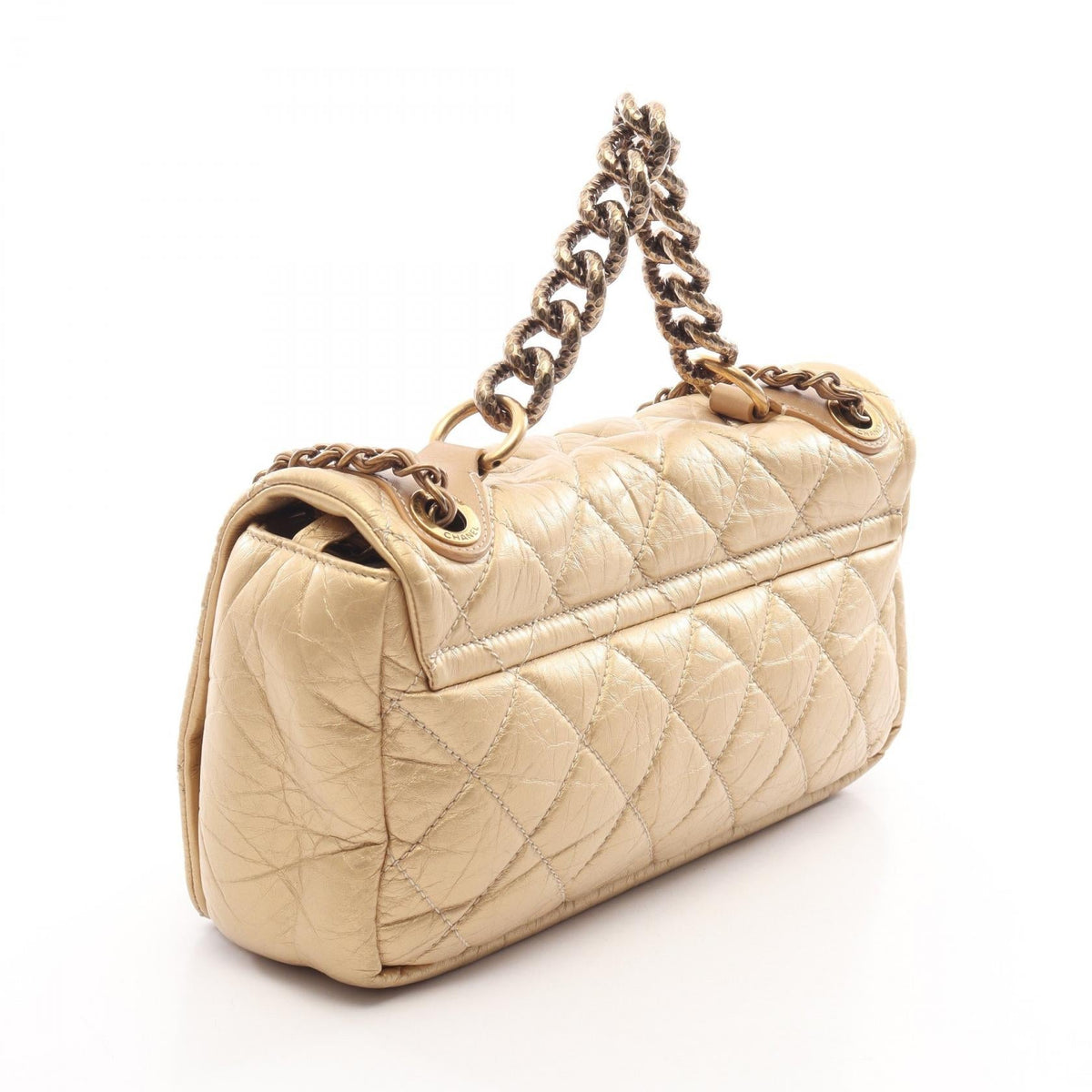 Preloved CHANEL Gold Matelasse 2WAY Antique Gold Hardware Lambskin (sheep leather) 2101220265274