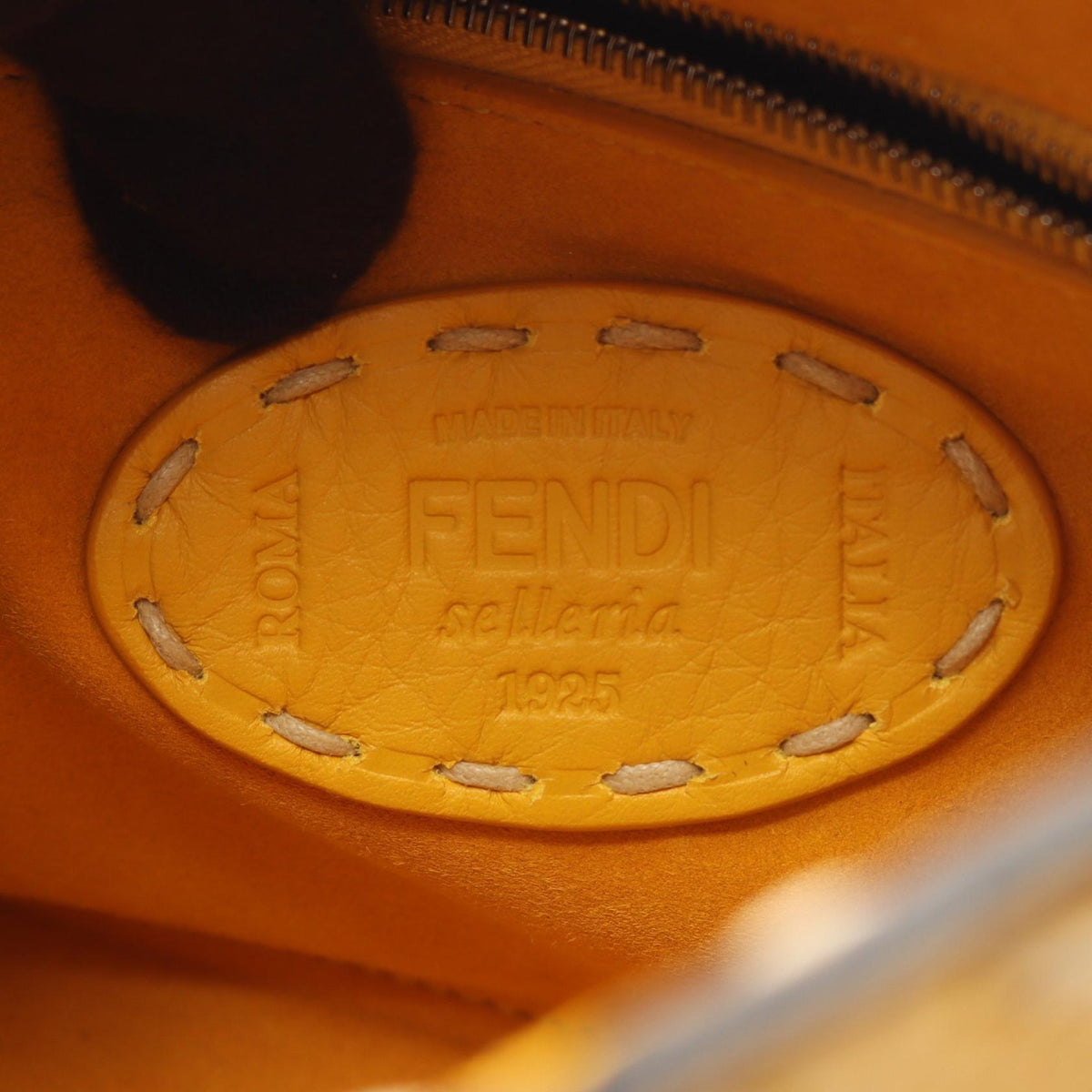 Preloved FENDI Mini Peekaboo Selleria 2WAY Handbag Yellow leather 8BN244 2101220264994