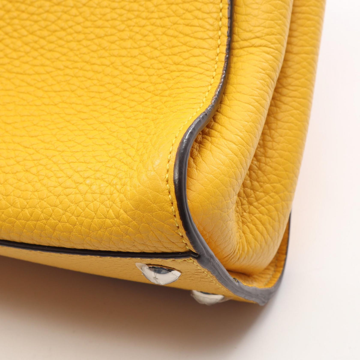 Preloved FENDI Mini Peekaboo Selleria 2WAY Handbag Yellow leather 8BN244 2101220264994