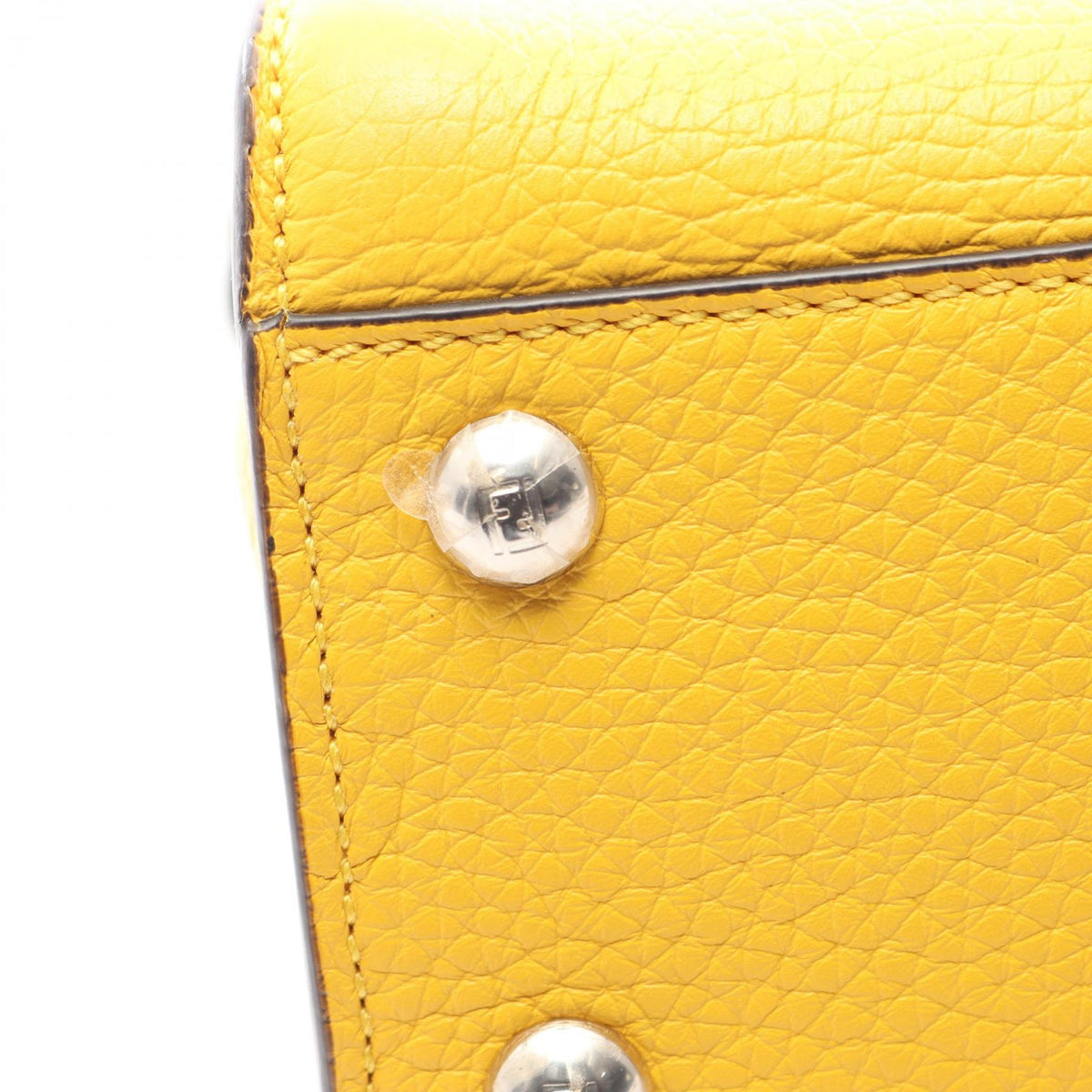 Preloved FENDI Mini Peekaboo Selleria 2WAY Handbag Yellow leather 8BN244 2101220264994