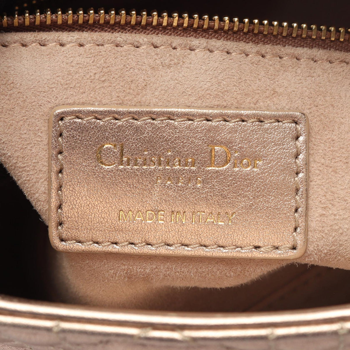Preloved Christian Dior LADY DIOR MY ABCDIOR Lady Christian Dior Small Cannage 2WAY Handbag Gold leather 2101220206659