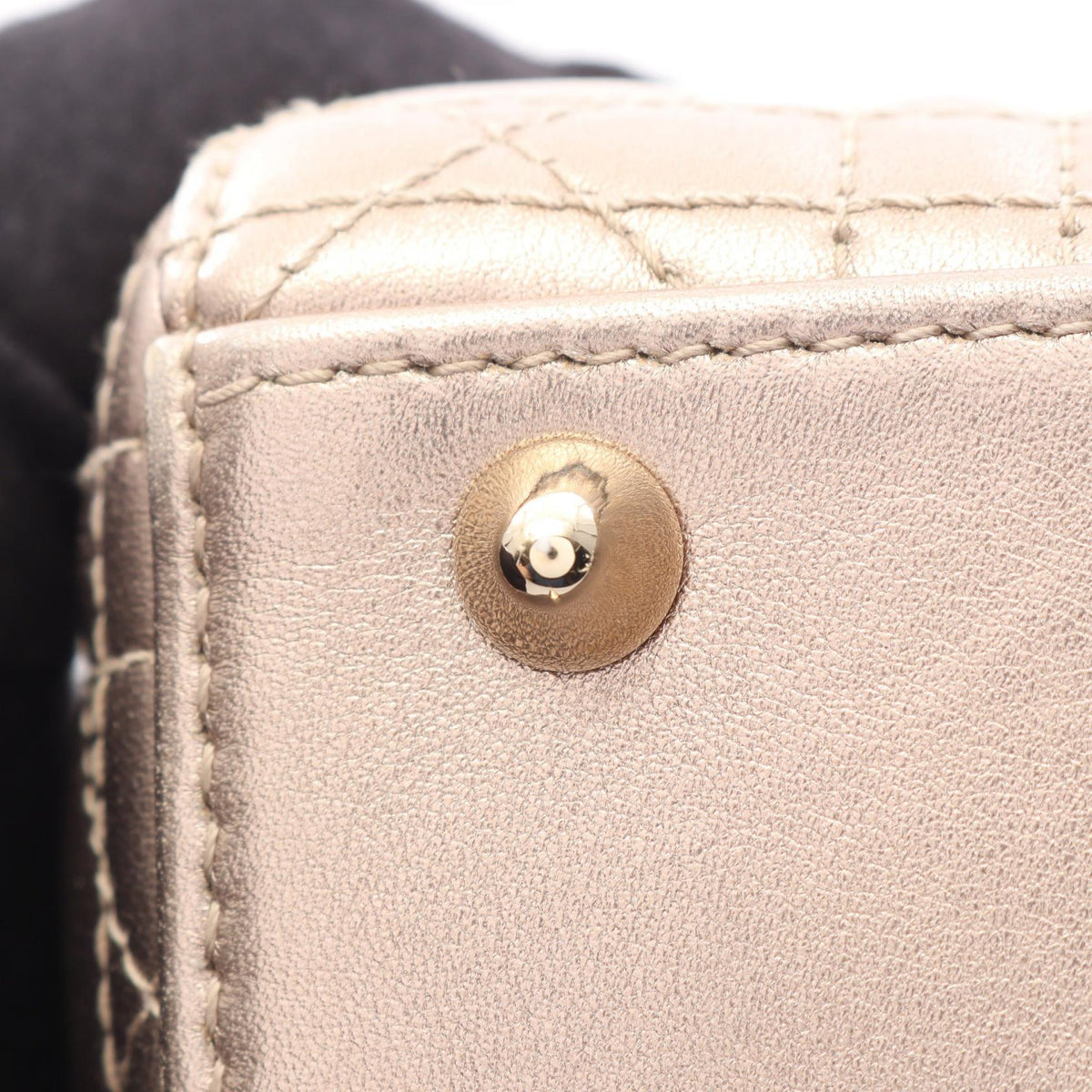 Preloved Christian Dior LADY DIOR MY ABCDIOR Lady Christian Dior Small Cannage 2WAY Handbag Gold leather 2101220206659