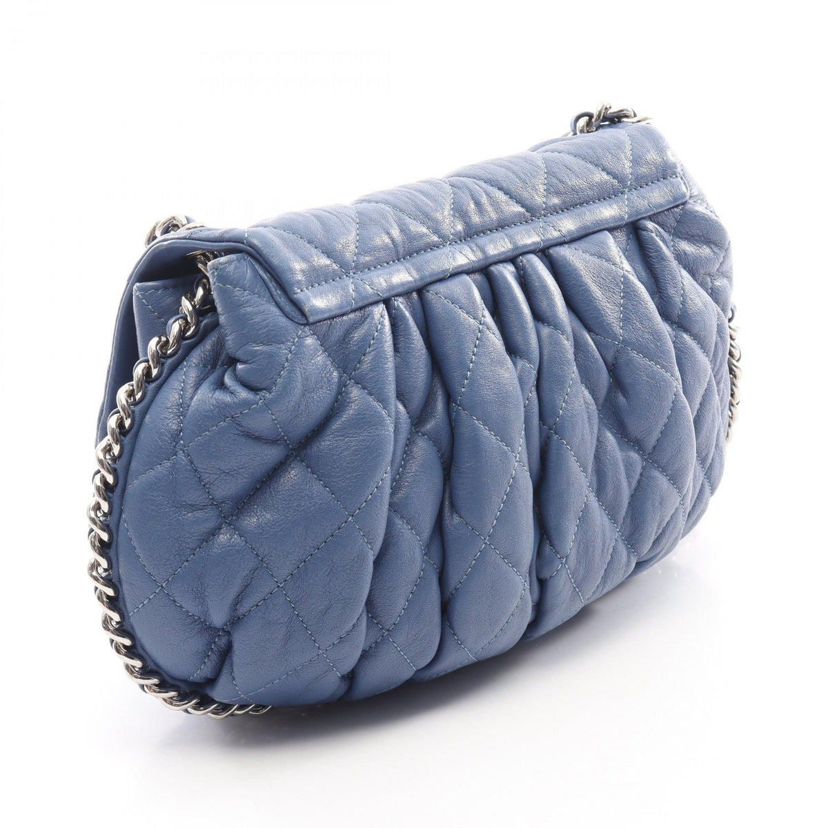 Preloved CHANEL Blue Luxury Line Matelasse Chain Around leather A49889 2101220205232