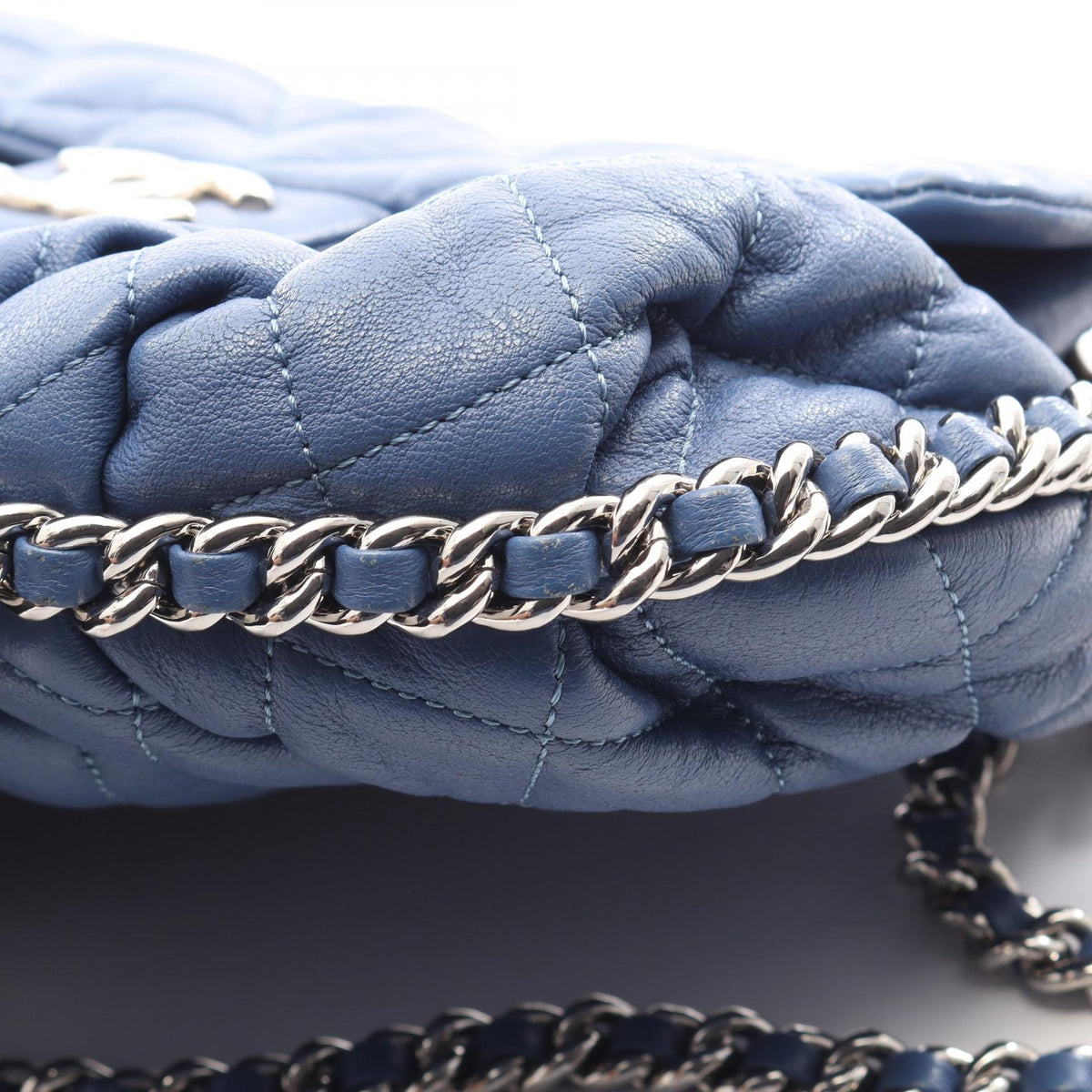 Preloved CHANEL Blue Luxury Line Matelasse Chain Around leather A49889 2101220205232