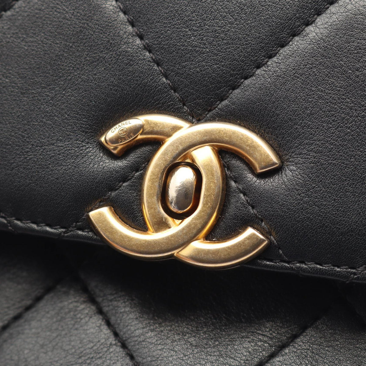 Preloved CHANEL Black Matelasse Small Flap Lambskin (sheep leather) AS2831 2101220188474