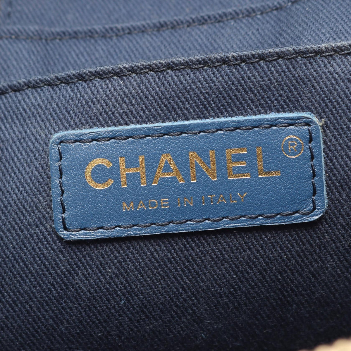 Preloved CHANEL Navy COCO Mark Vanity Bag 2WAY denim AS1336 2101220185138