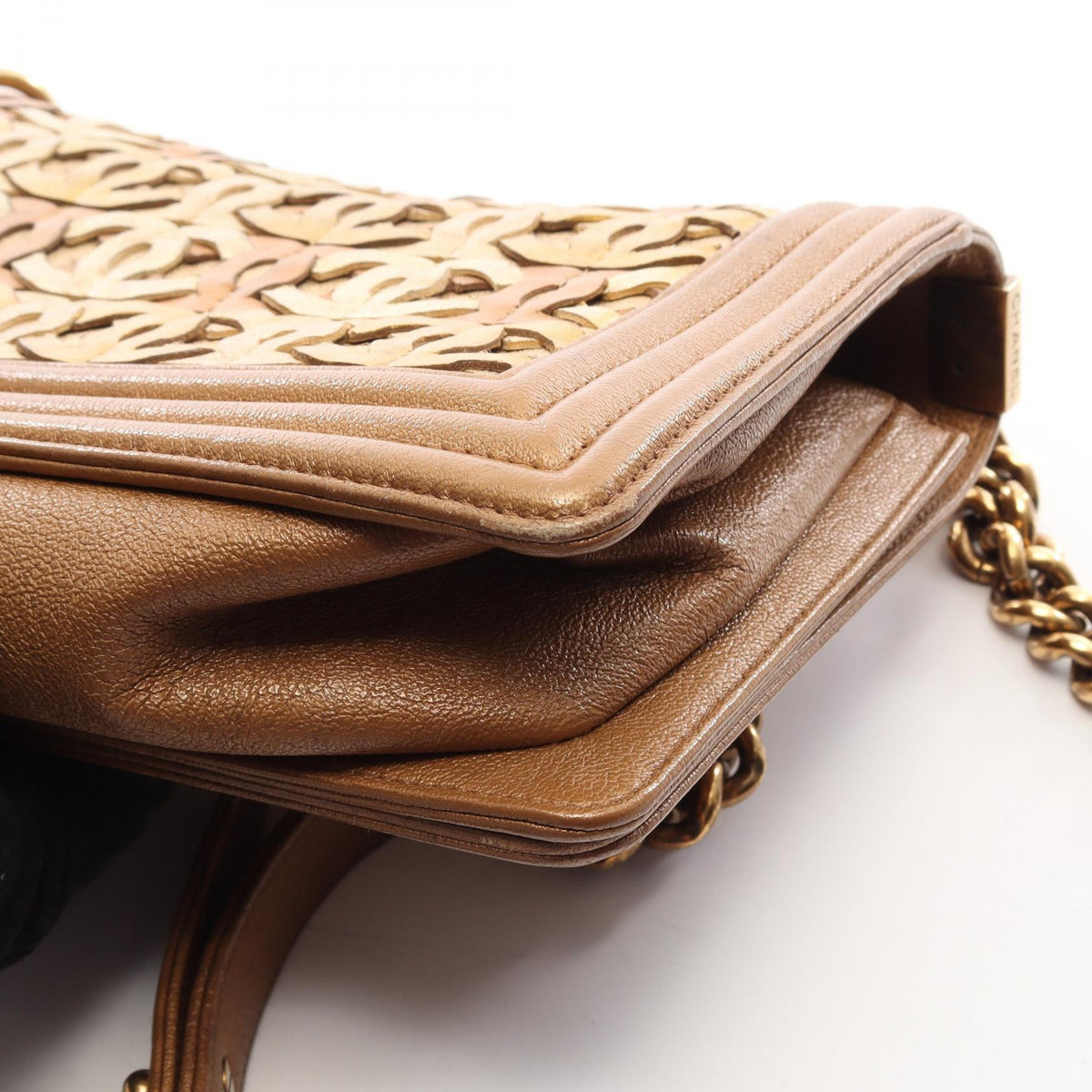 Preloved CHANEL Brown/Gold Boy Chanel Dubai Limited Edition Antique Gold Hardware leather A67086 2101220173494