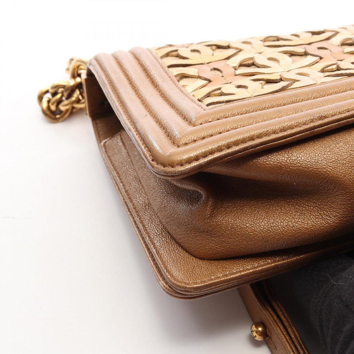 Preloved CHANEL Brown/Gold Boy Chanel Dubai Limited Edition Antique Gold Hardware leather A67086 2101220173494