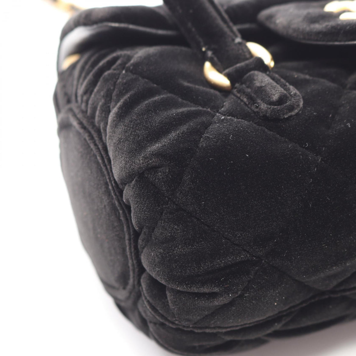 Preloved CHANEL Black Matelasse 2WAY Fabric 2101220185107