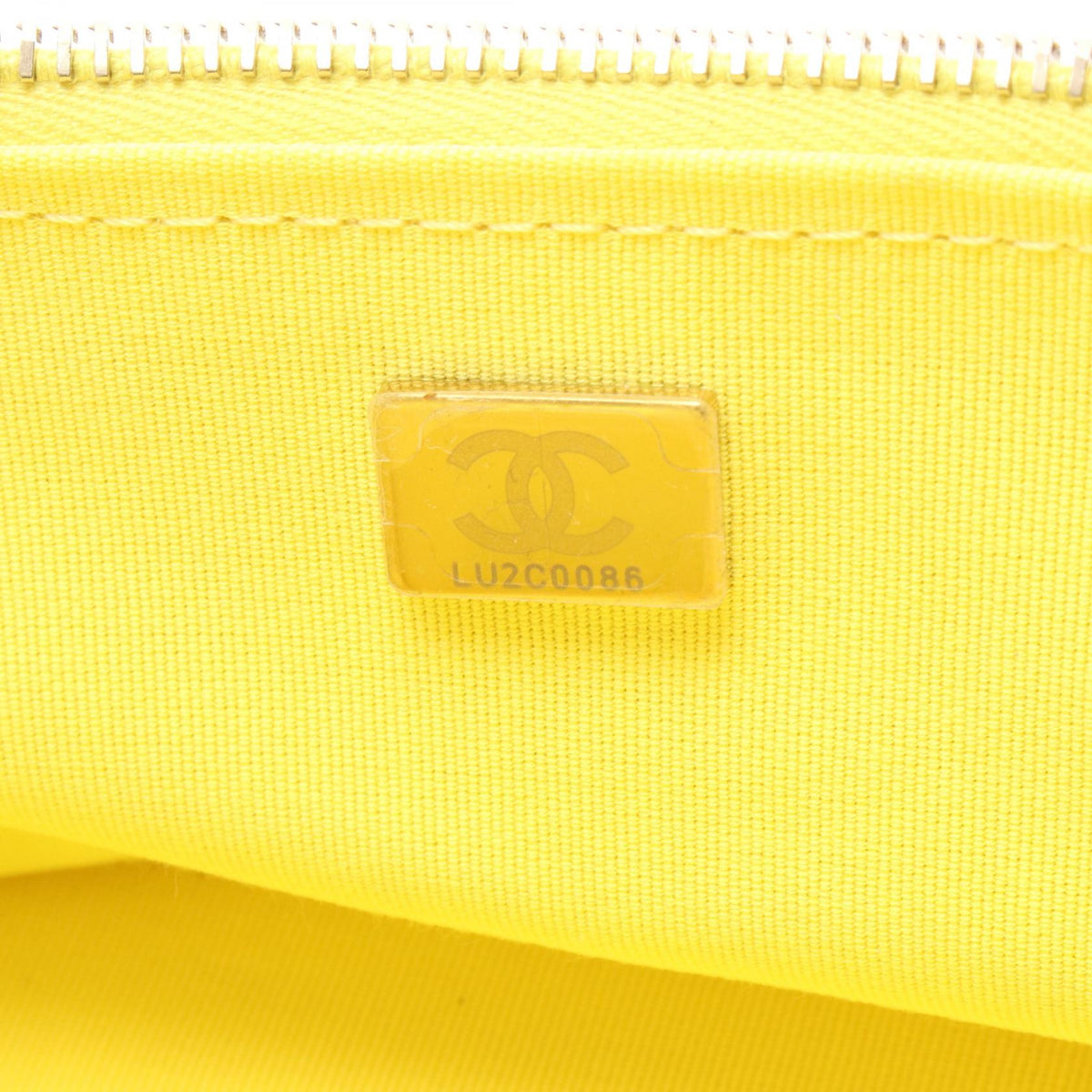 Preloved CHANEL Yellow Matelasse Vanity 2WAY Lambskin (sheep leather) 2101219785325