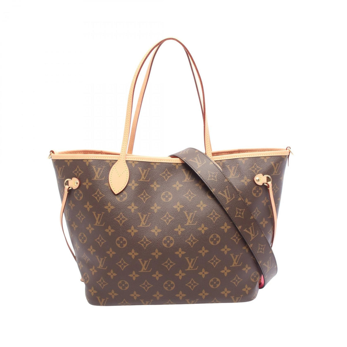 Preloved LOUIS VUITTON Neverfull Inside Out MM Monogram Rose Buffalo Pondichery Leather 2WAY Pink Brown/Pink Tote Bag M12257 