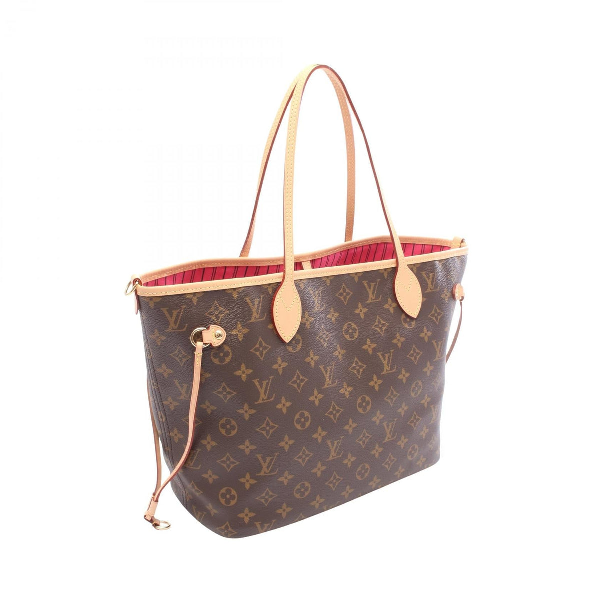 Preloved LOUIS VUITTON Neverfull Inside Out MM Monogram Rose Buffalo Pondichery Leather 2WAY Pink Brown/Pink Tote Bag M12257 