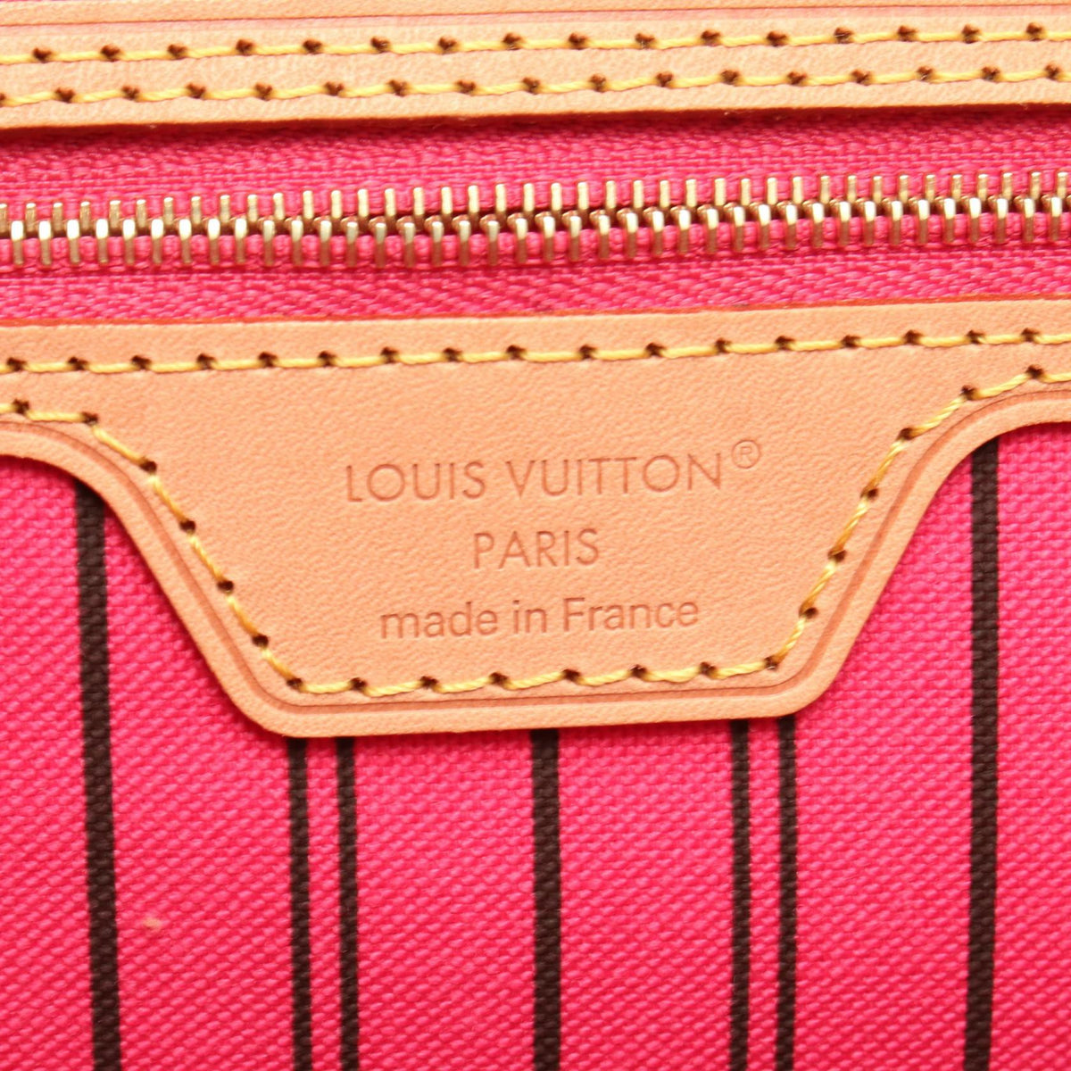 Preloved LOUIS VUITTON Neverfull Inside Out MM Monogram Rose Buffalo Pondichery Leather 2WAY Pink Brown/Pink Tote Bag M12257 