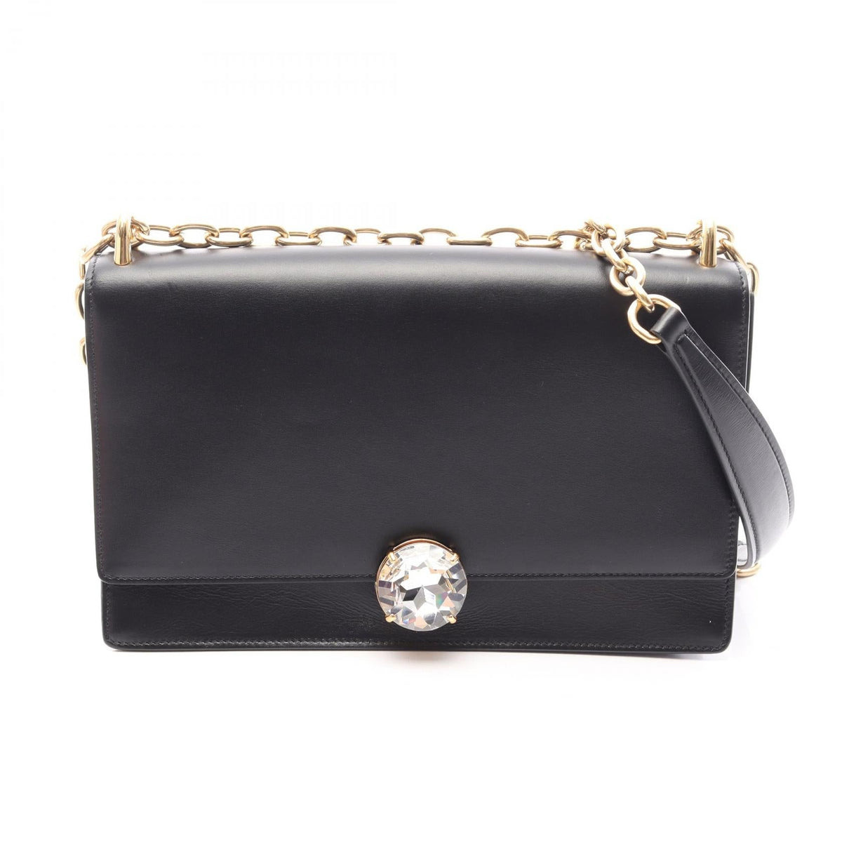 Preloved Miu Miu Shoulder Bag Black leather 5BD129 2104102457781