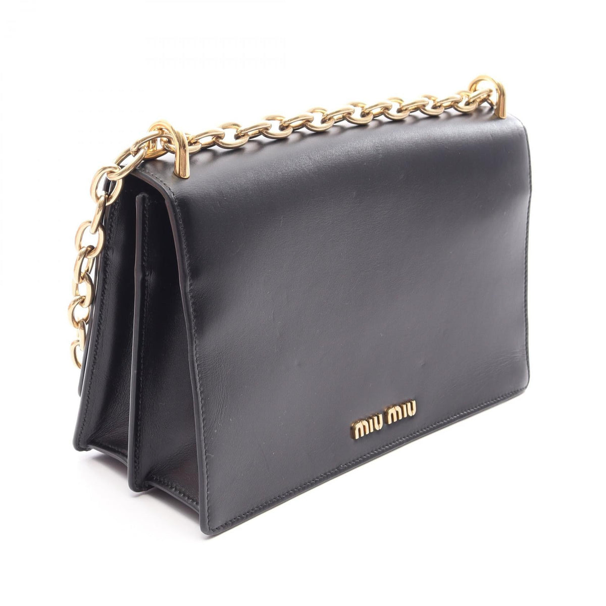 Preloved Miu Miu Shoulder Bag Black leather 5BD129 2104102457781