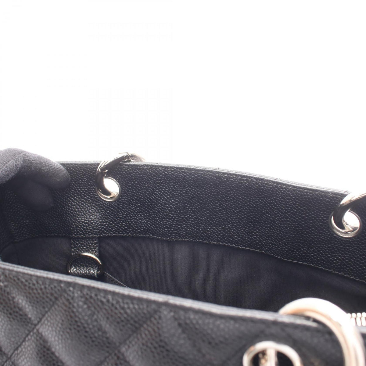 Preloved CHANEL Black Matelasse Grand Shopping GST Calfskin (cowhide) 2101220221546