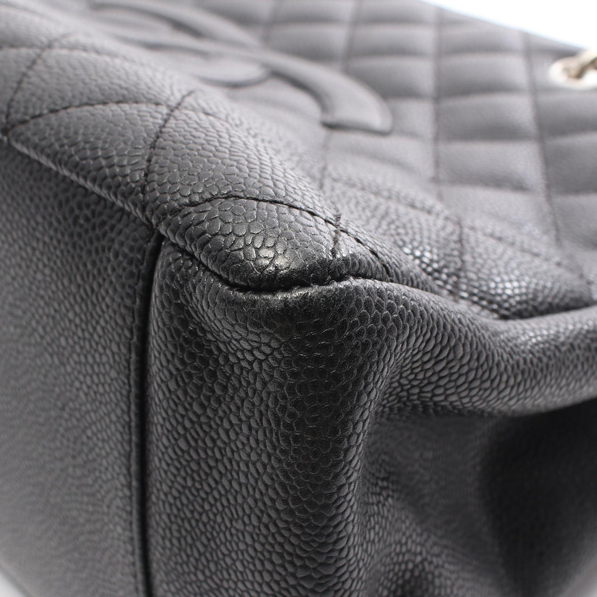 Preloved CHANEL Black Matelasse Grand Shopping GST Calfskin (cowhide) 2101220221546